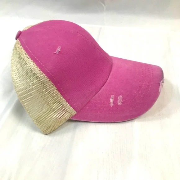 PINK Ponytail Baseball Cap - Picture 3 of 3